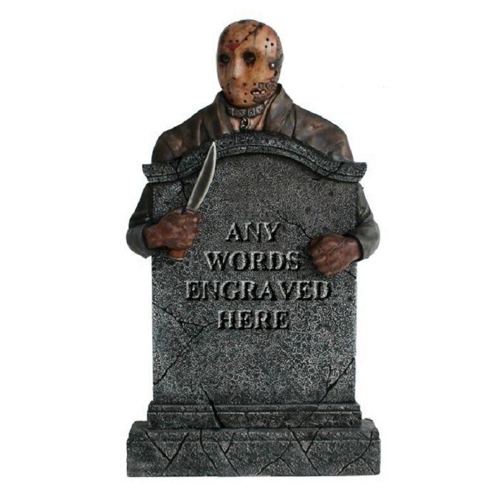 Jason Voorhees Grabstein mit Wunschbeschriftung lebensgroß Dekorationsfigur