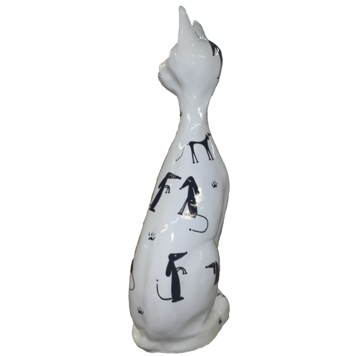 Katze sitzend modernes Design schwarz verkleinert Dekorationsfigur