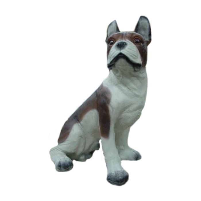 franz. Bulldogge sitzend, Kampfhund lebensgroß Dekorationsfigur