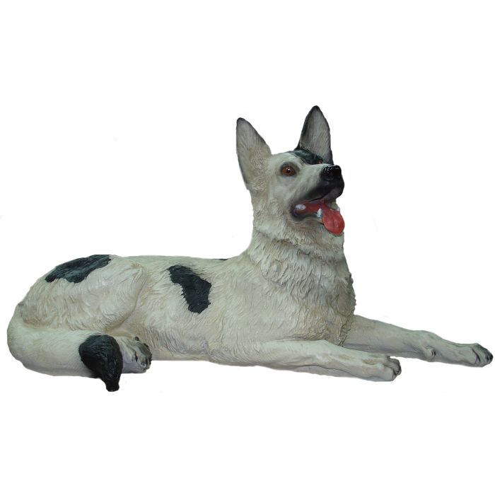 Schäferhund liegend lebensgroß Dekorationsfigur