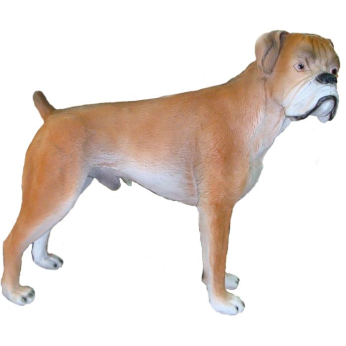 Hund, Boxer lebensgroß Dekorationsfigur