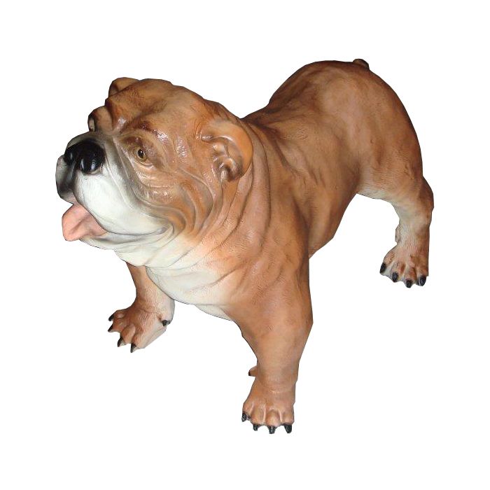 Hund, Bulldogge lebensgroß Dekorationsfigur