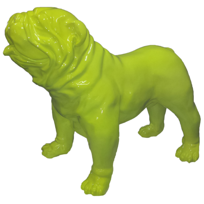 Hund, Bulldogge fluoreszierend  lebensgroß Dekorationsfigur
