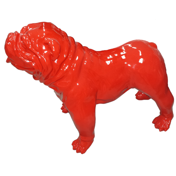Hund, Bulldogge rot lebensgroß Dekorationsfigur