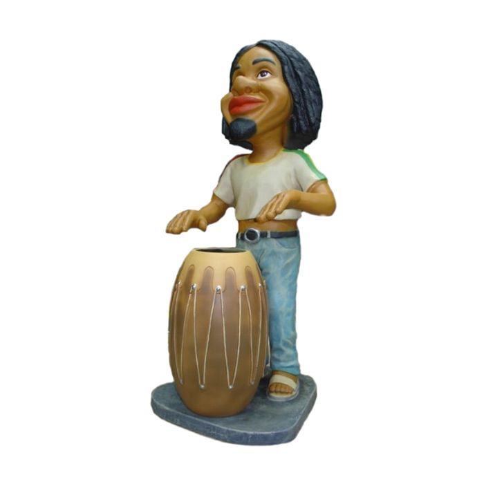 Rastamann Jamaikaner mit Trommel verkleinert Dekorationsfigur