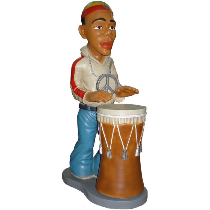 Rastamann Jamaikaner mit Trommel verkleinert Dekorationsfigur