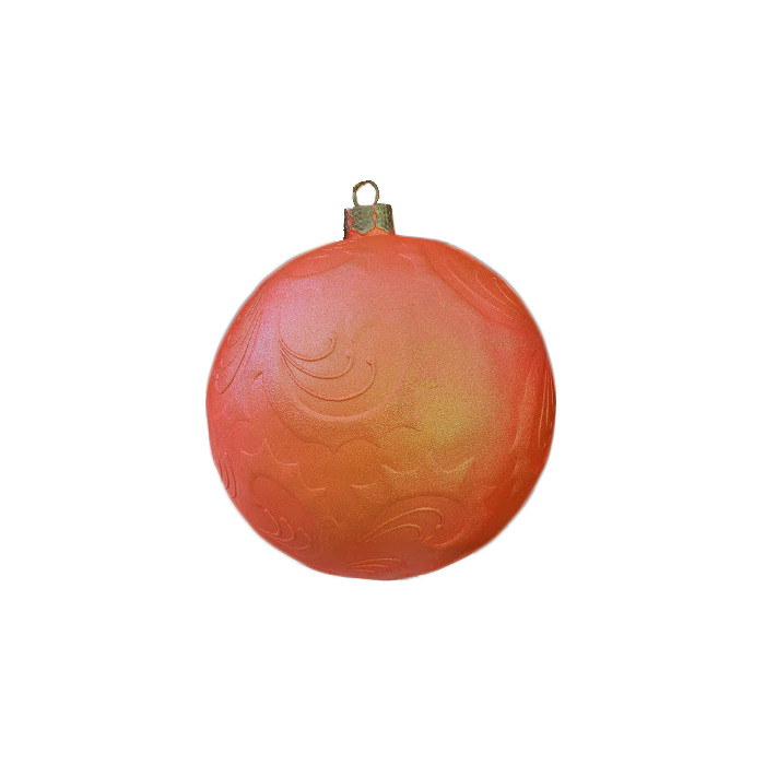Weihnachtskugel mit  Reliefmuster metallicorange vergrößert Dekorationsfigur