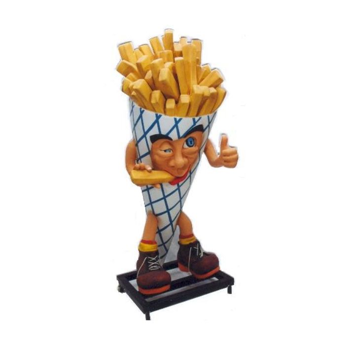 Pommes Frites Männchen blau groß übergroß XXL Deko- & Werbefigur