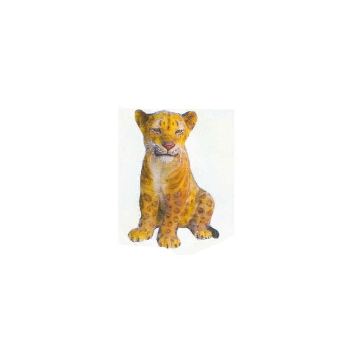 kleiner sitzender Leopard lebensgroß Dekorationsfigur