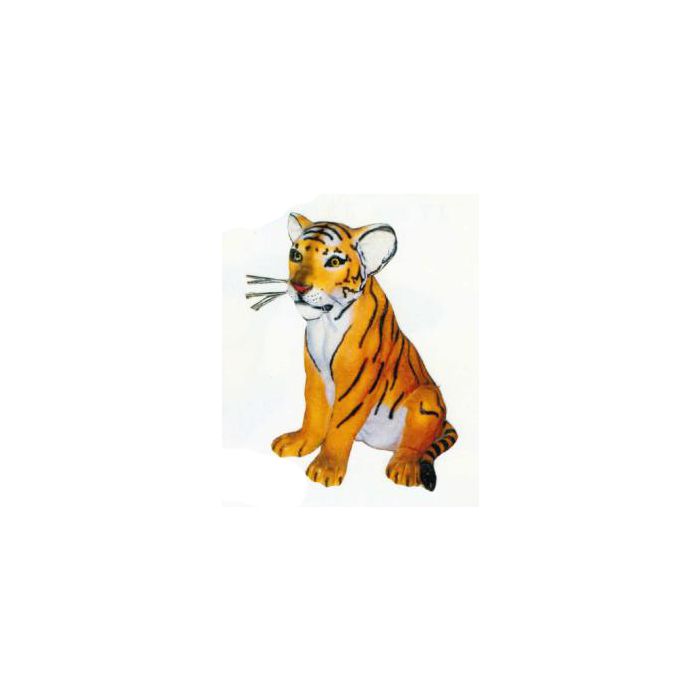 kleiner sitzender Tiger lebensgroß Dekorationsfigur