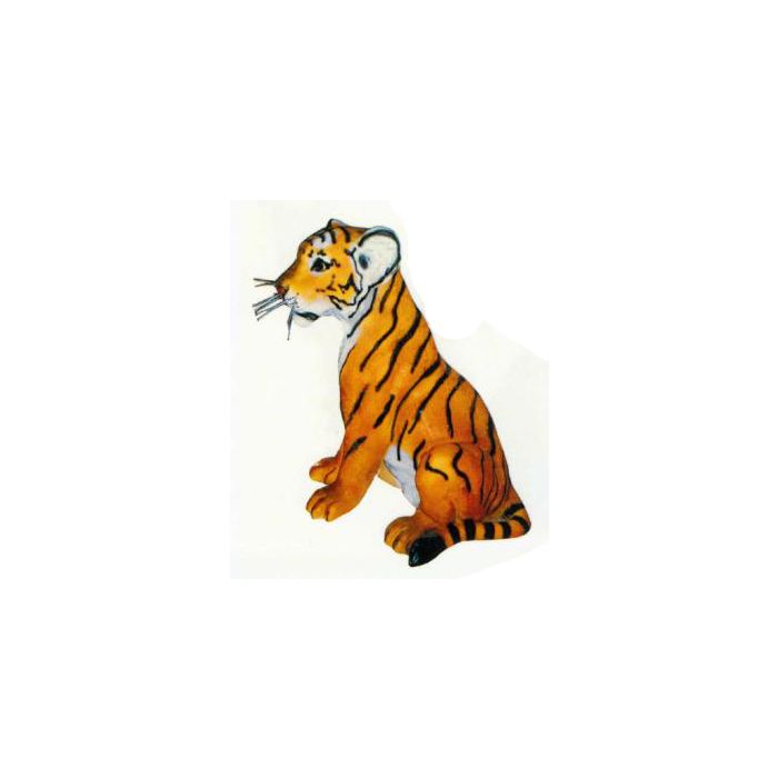 kleiner sitzender Tiger lebensgroß Dekorationsfigur