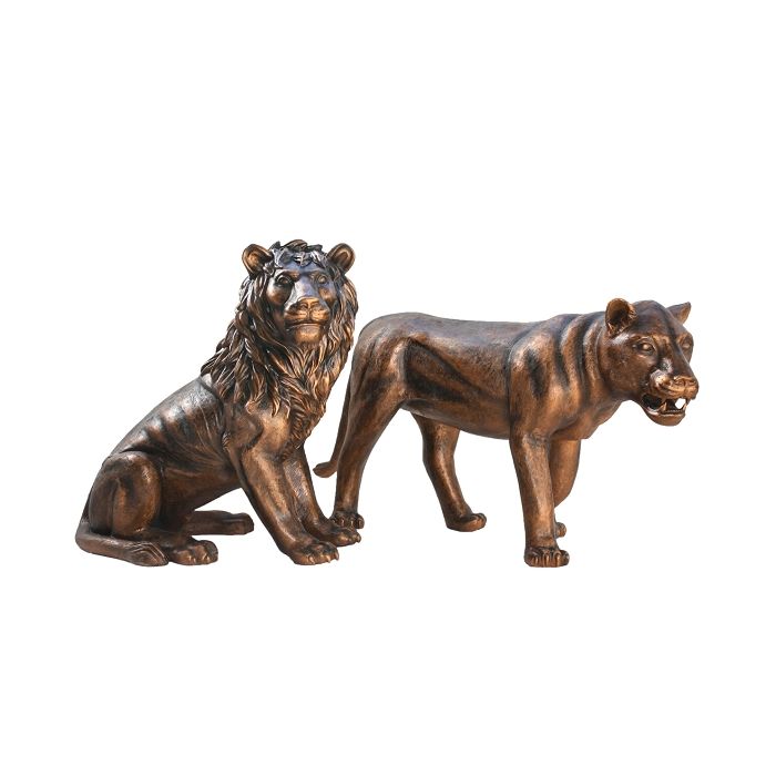 Löwe sitzend Löwin stehend Bronze lebensgroß Deko- & Werbefigur
