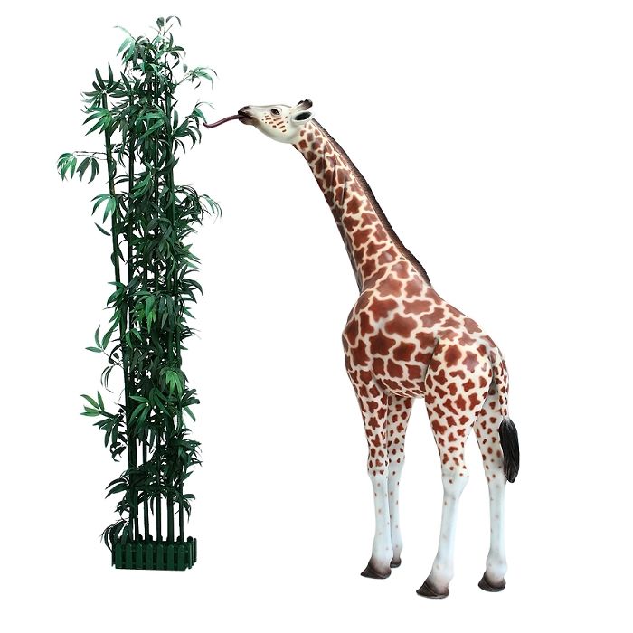 BabyGiraffe stehend und essend lebensgroß Deko- & Werbefigur