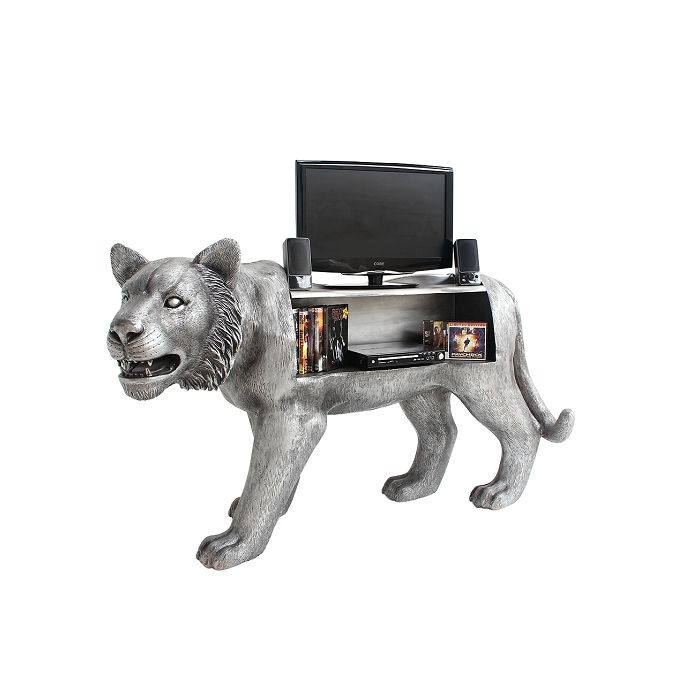 Tiger Silber Regal lebensgroß Ablagemöglichkeit