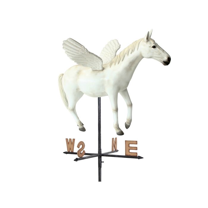 Weißer Pegasus Windrichtungsanzeiger verkleinert Windrichtungsanzeiger