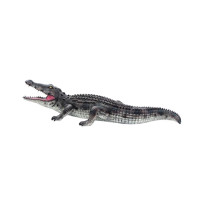 Grau schwarzer Krokodil lebensgroß Deko- & Werbefigur