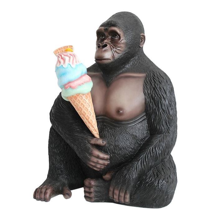 Gorilla mit Eis lebensgroß Deko- & Werbefigur