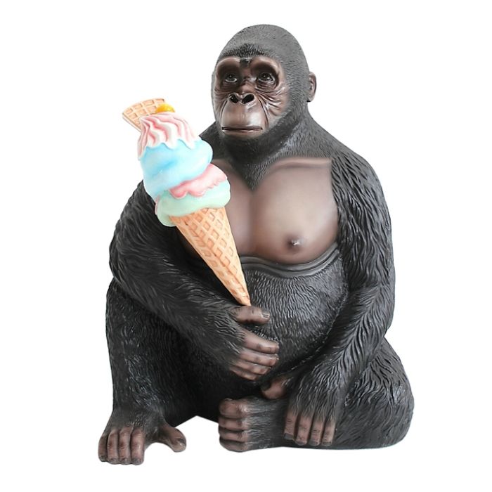 Gorilla mit Eis lebensgroß Deko- & Werbefigur