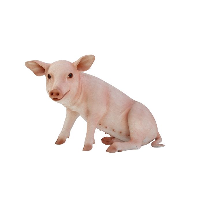 Rosa Schwein sitzend lebensgroß Dekorationsfigur