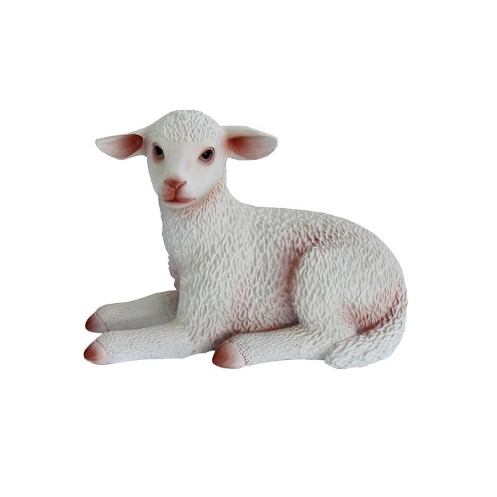 BabySchaf liegend lebensgroß Dekorationsfigur