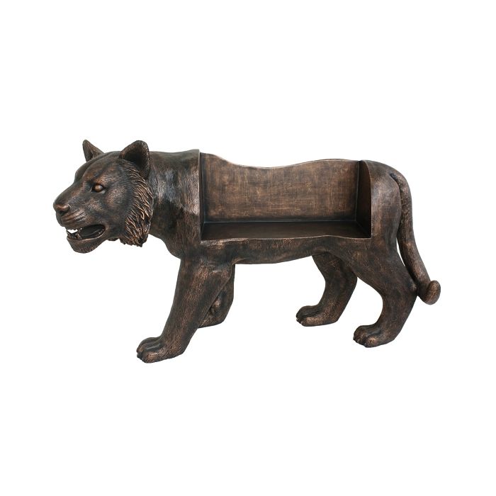 Bronze Tigerbank lebensgroß Sitzmöglichkeit