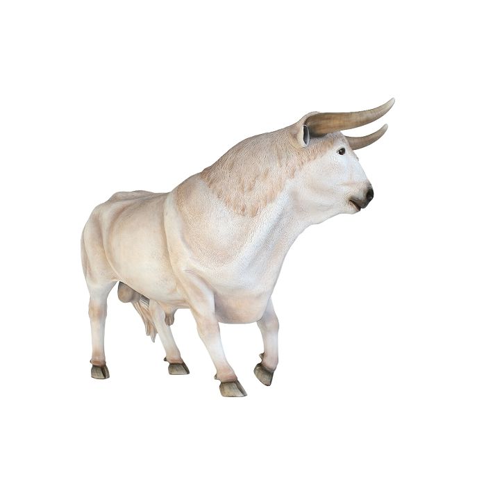 Weißer Stier lebensgroß Deko- & Werbefigur