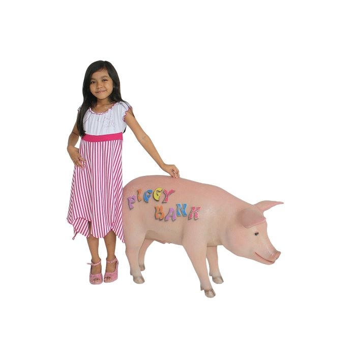 Rosa Sparschwein groß lebensgroß Dekorationsfigur