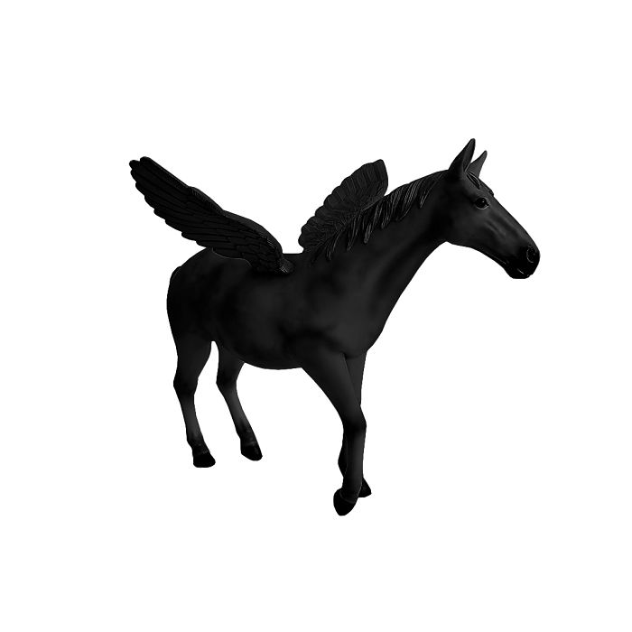 Schwarzer Pegasus verkleinert Deko- & Werbefigur
