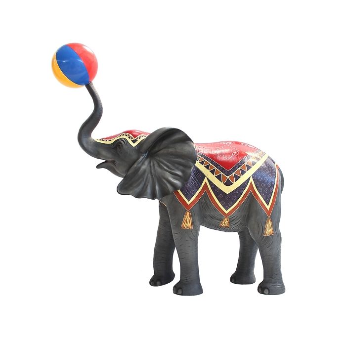 Elefant Circus mit Ball lebensgroß Deko- & Werbefigur