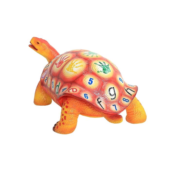 Bunte Schildkröte mit Alphabet und Ziffern zum Sitzen lebensgroß Sitzmöglichkeit