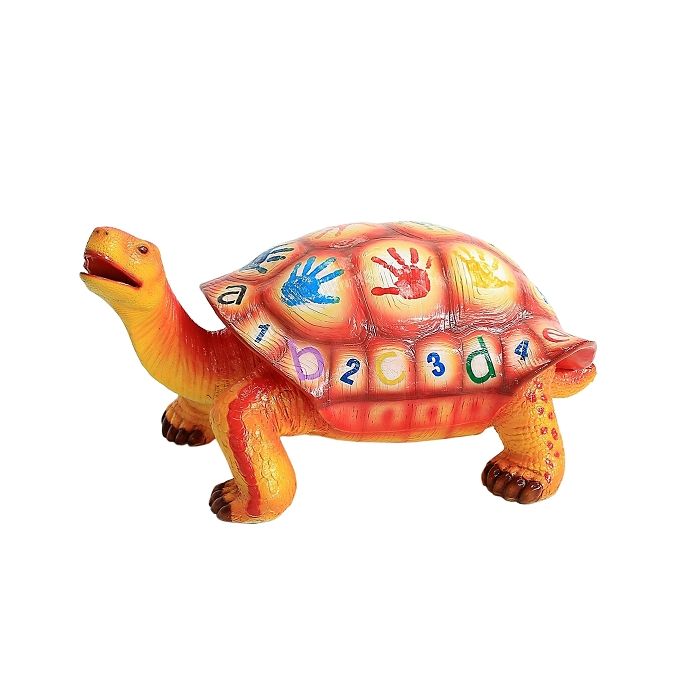 Bunte Schildkröte mit Alphabet und Ziffern zum Sitzen lebensgroß Sitzmöglichkeit