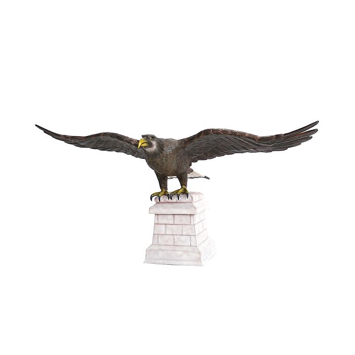 Goldener Adler auf Stein lebensgroß Deko- & Werbefigur