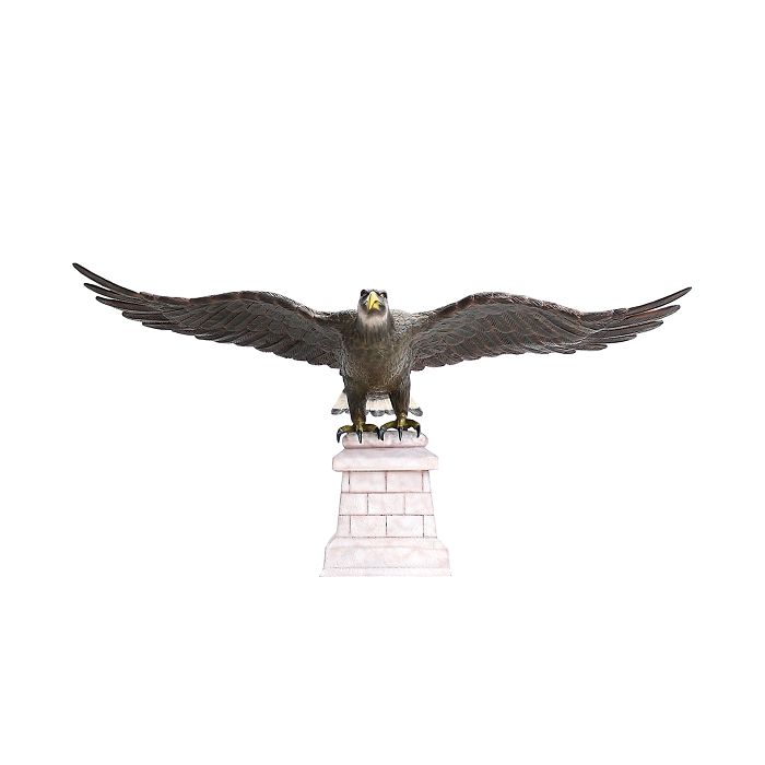 Goldener Adler auf Stein lebensgroß Deko- & Werbefigur