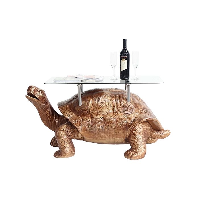 Goldene Schildkröte Tisch mit Glasplatte lebensgroß Tisch