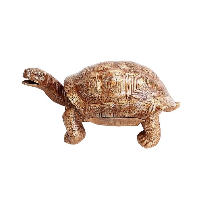 Getränkefach goldene Schildkröte lebensgroß Aufbewahrung