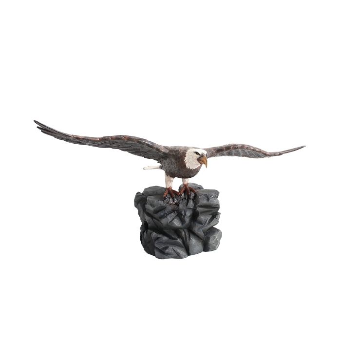 Weißköpfiger Adler auf Stein lebensgroß Deko- & Werbefigur