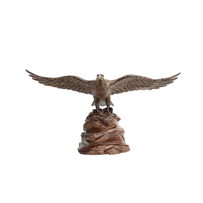 Gold Bronze Adler auf Stein lebensgroß Deko- & Werbefigur