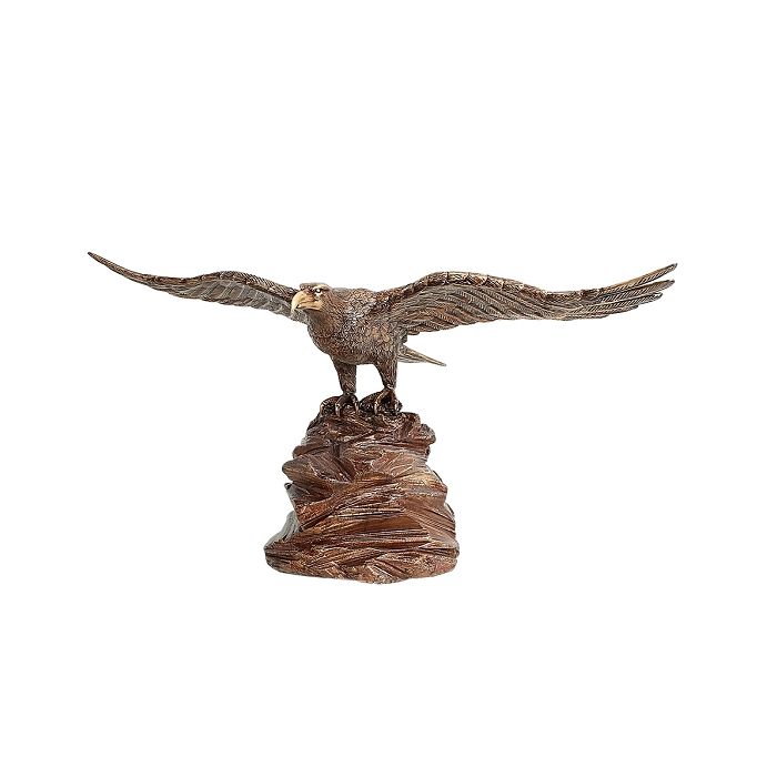 Gold Bronze Adler auf Stein lebensgroß Deko- & Werbefigur