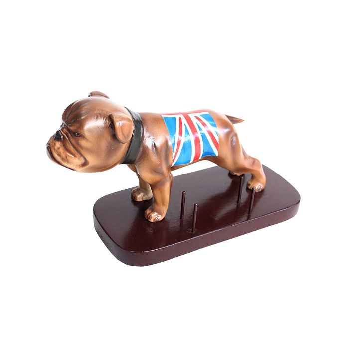Bulldog mit britischer Flagge Visitenkartenhalter verkleinert Visitenkartenhalter