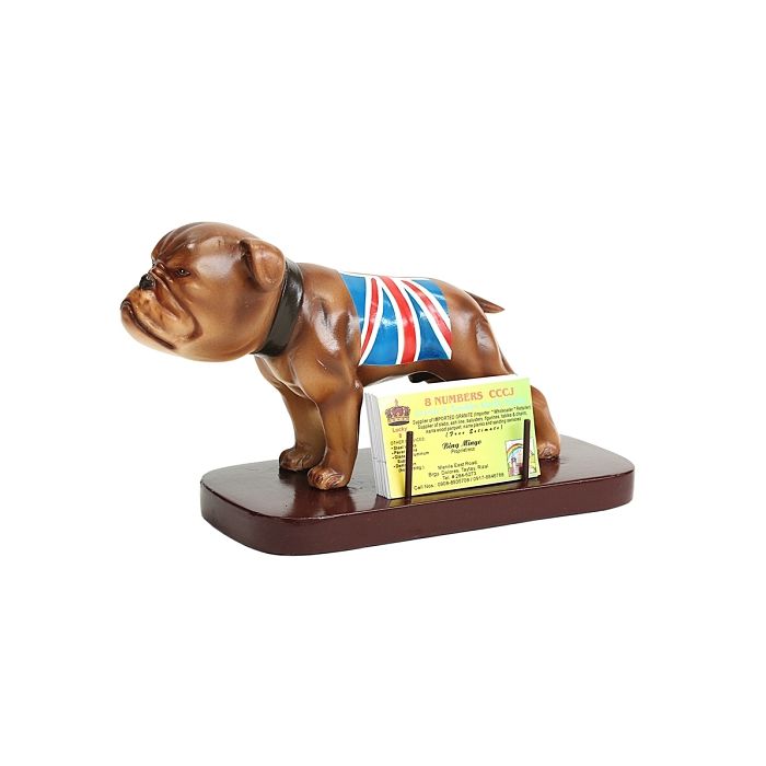 Bulldog mit britischer Flagge Visitenkartenhalter verkleinert Visitenkartenhalter