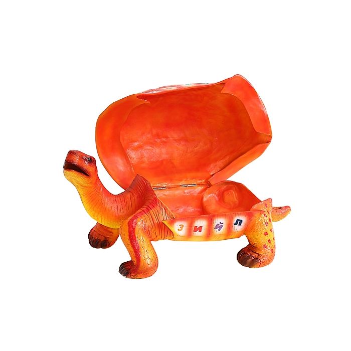 Bunte Schildkröte mit kyrillischem Alphabet und Ziffern zum Sitz lebensgroß Dekorationsfigur