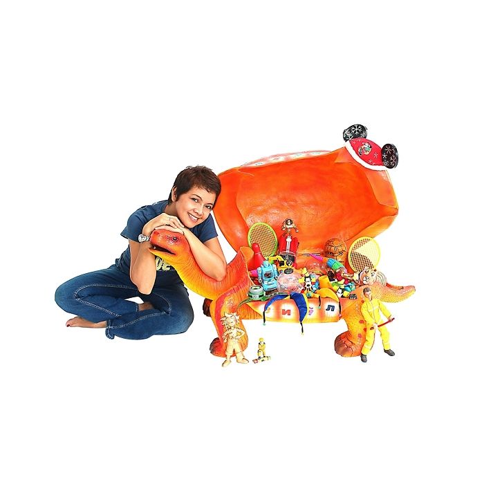 Bunte Schildkröte mit kyrillischem Alphabet und Ziffern zum Sitz lebensgroß Dekorationsfigur