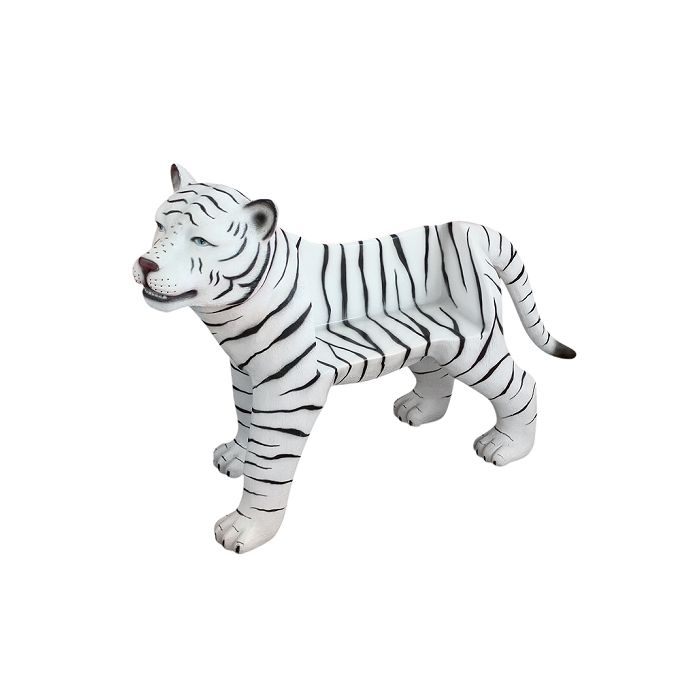 Weißer Tiger Sitz für Kinder lebensgroß Sitzmöglichkeit