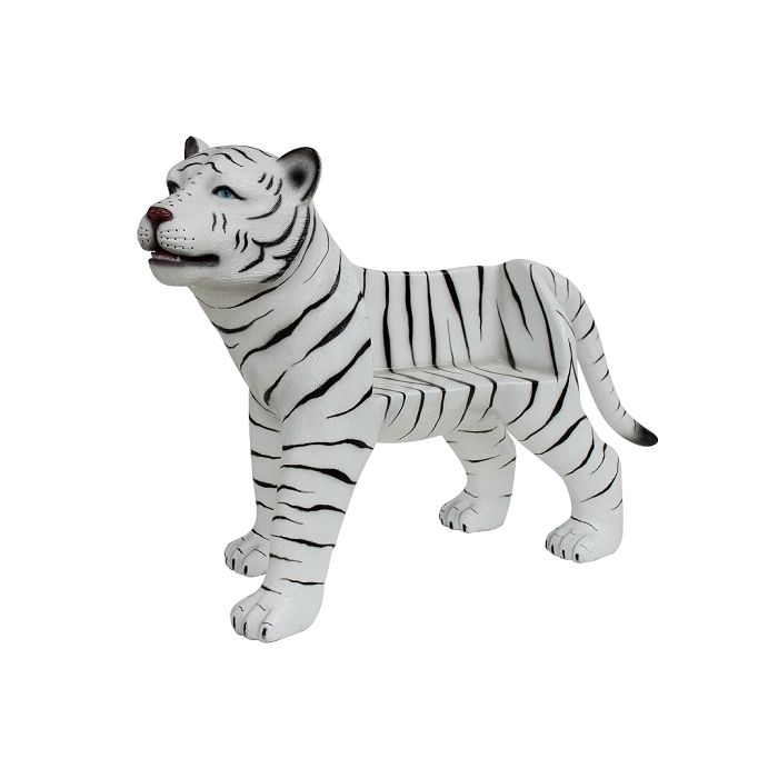 Weißer Tiger Sitz für Kinder lebensgroß Sitzmöglichkeit