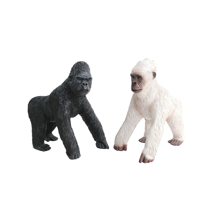 Schwarzer und weißer Gorilla lebensgroß Deko- & Werbefigur