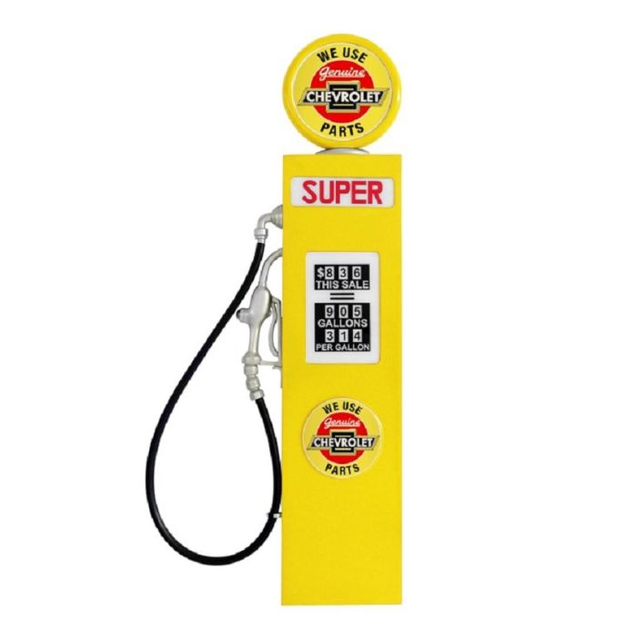 Vintage Tankstelle Gelb als Wanddeko verkleinert Dekorationsfigur