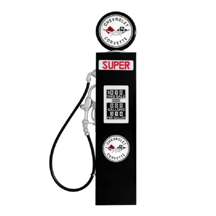 Retro Tankstelle Schwarz als Wanddeko verkleinert Dekorationsfigur