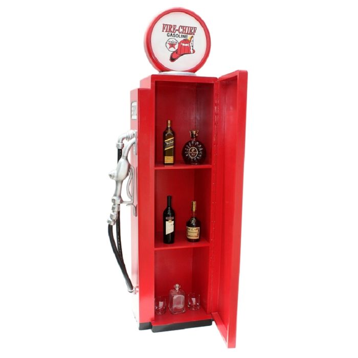 Retro Zapfsäule Rot als Schrank verkleinert Aufbewahrung