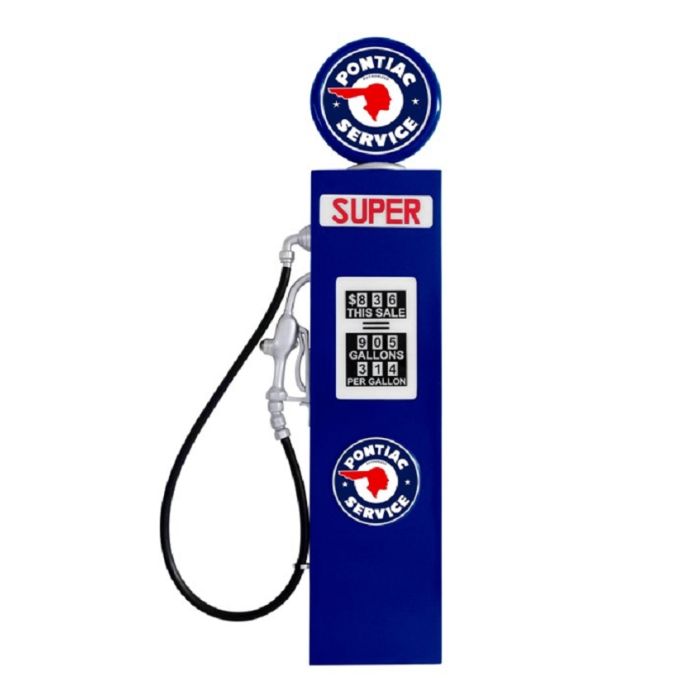 Retro Zapfsäule Blau als Wanddeko verkleinert Dekorationsfigur