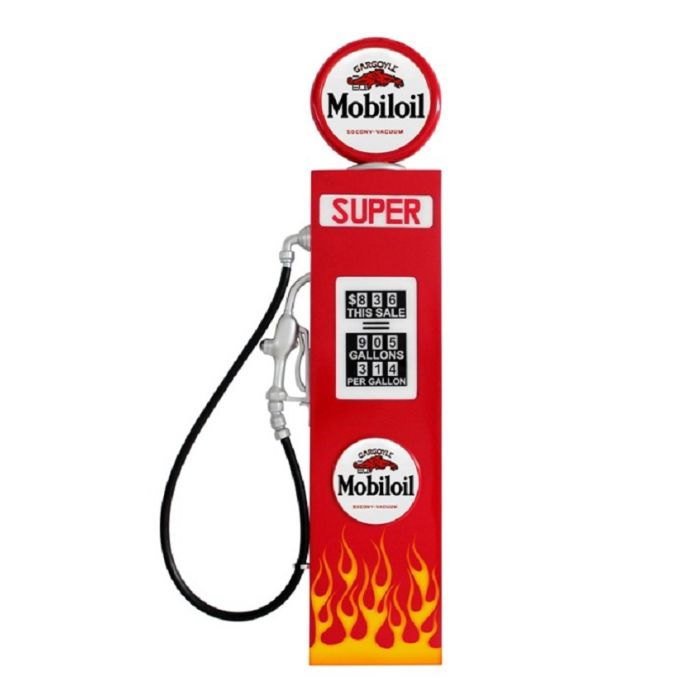 Ami Tankstelle Rot mit Flammen als Wanddeko verkleinert Dekorationsfigur